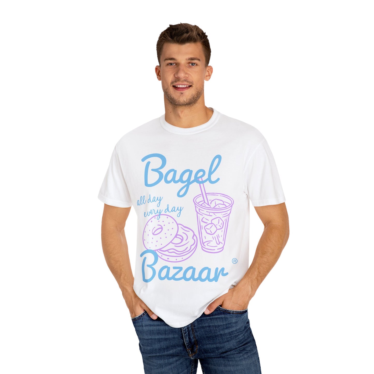 Breakfast Hand Drawn Style Unisex Garment-Dyed T-shirt