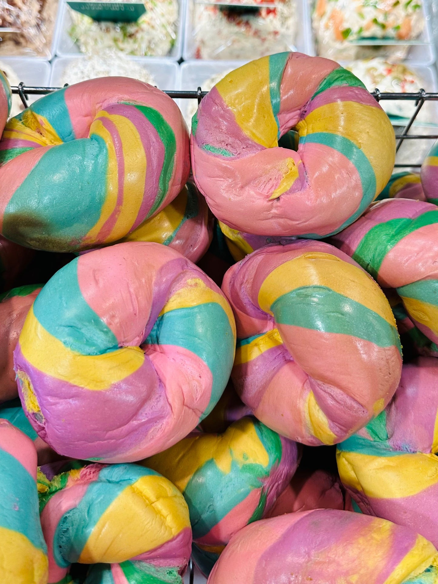 Easter Pastel Rainbow Bagels (12 Bagels)