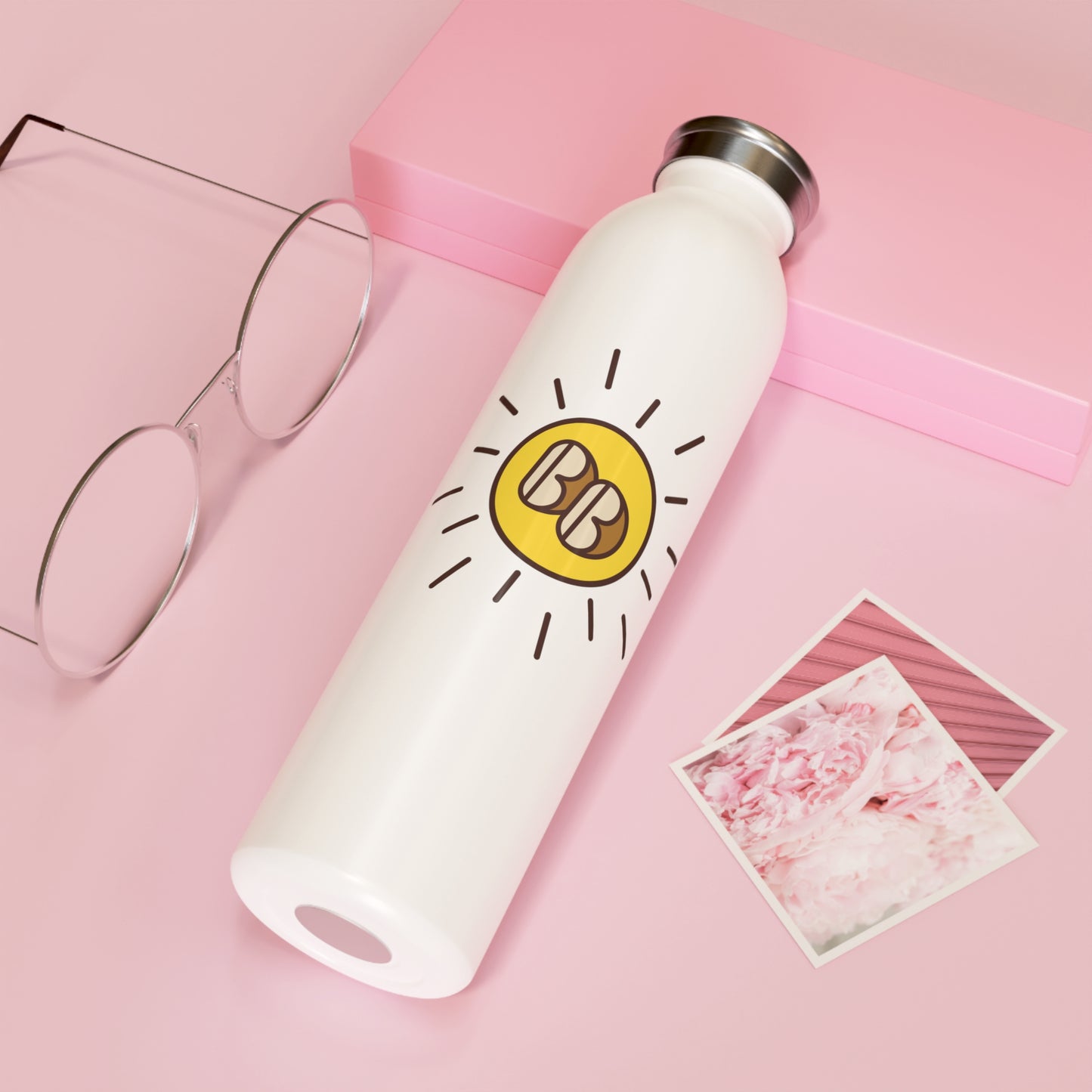 Sunny Vibes Slim Water Bottle – Eco-Friendly, Perfect for Fitness, Travel, Gifts, and Everyday Hydration