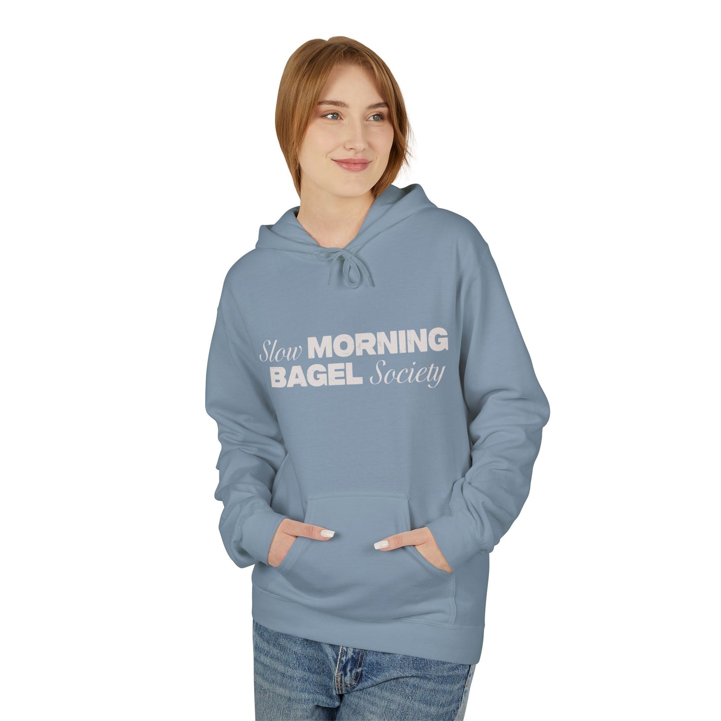 Cozy Morning Bagel Hoodie, Softstyle Unisex Fleece Sweatshirt, Perfect for Brunch Lovers, Gift for Foodies, Casual Wear for Relaxing