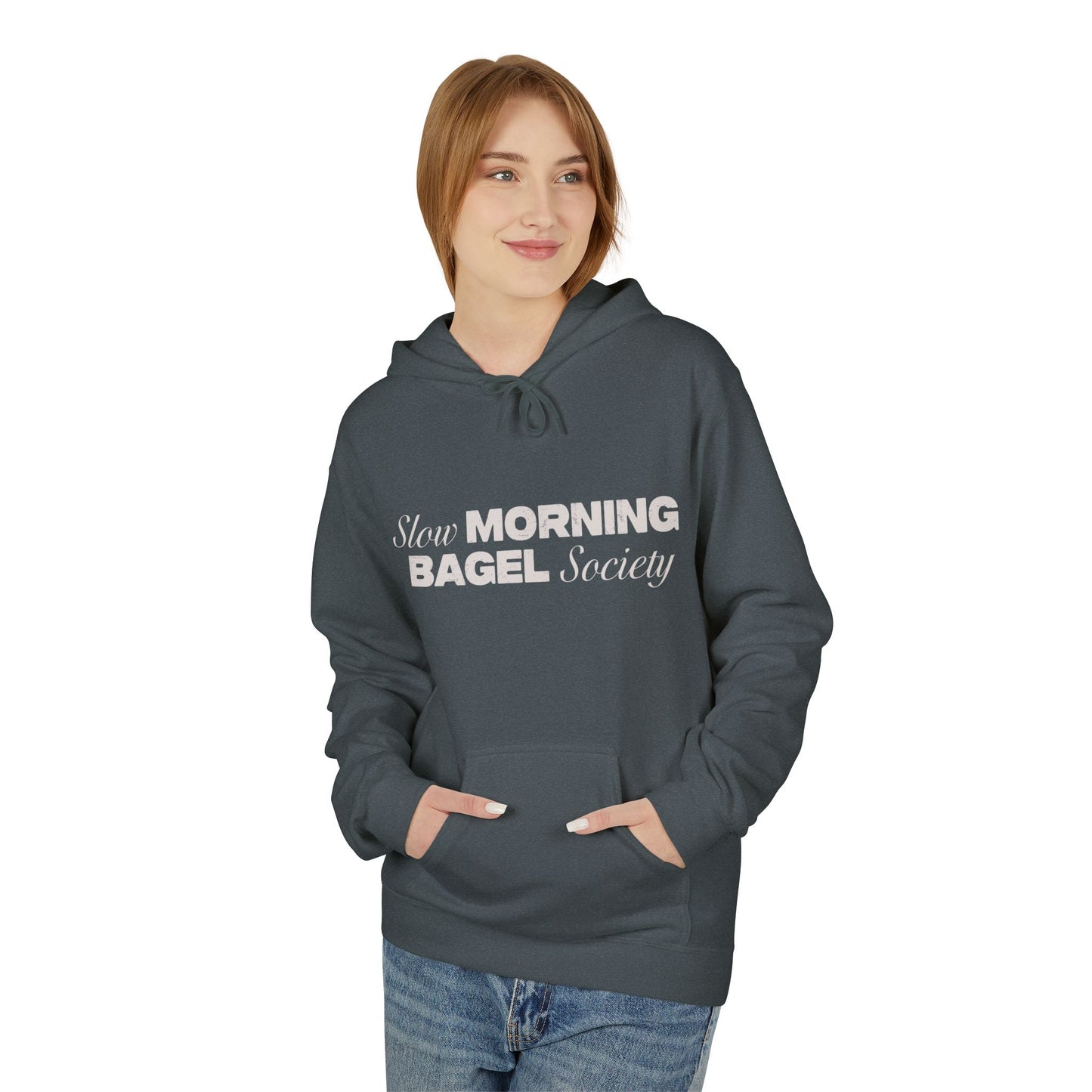 Cozy Morning Bagel Hoodie, Softstyle Unisex Fleece Sweatshirt, Perfect for Brunch Lovers, Gift for Foodies, Casual Wear for Relaxing