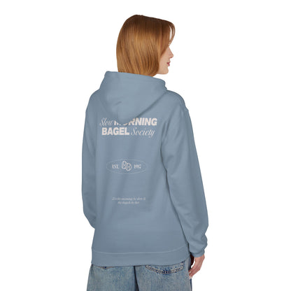 Cozy Morning Bagel Hoodie, Softstyle Unisex Fleece Sweatshirt, Perfect for Brunch Lovers, Gift for Foodies, Casual Wear for Relaxing