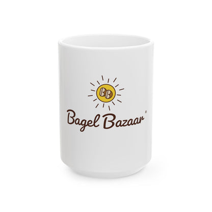 Custom Bagel Bazaar Ceramic Mug | Coffee Lover Gift | Funny Kitchen Decor | Personalized Mug | Perfect for Birthdays
