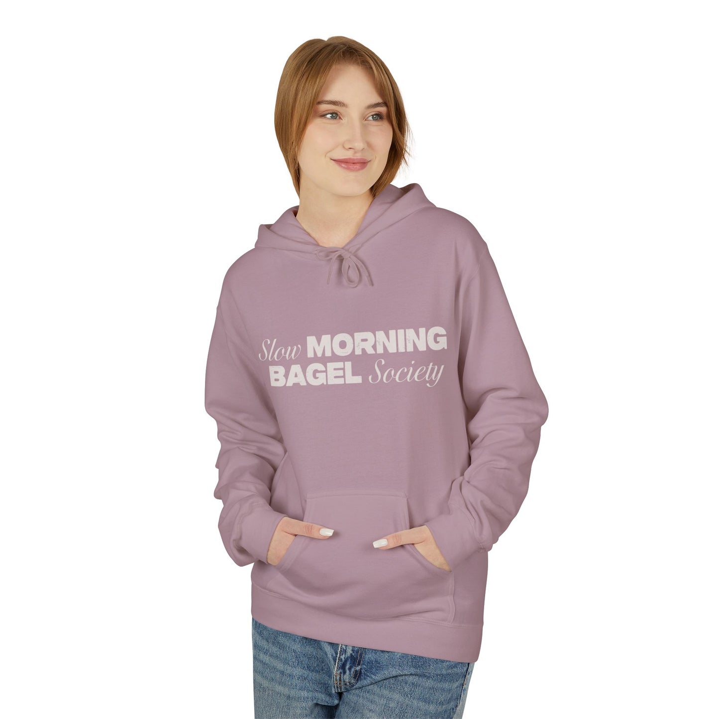 Cozy Morning Bagel Hoodie, Softstyle Unisex Fleece Sweatshirt, Perfect for Brunch Lovers, Gift for Foodies, Casual Wear for Relaxing