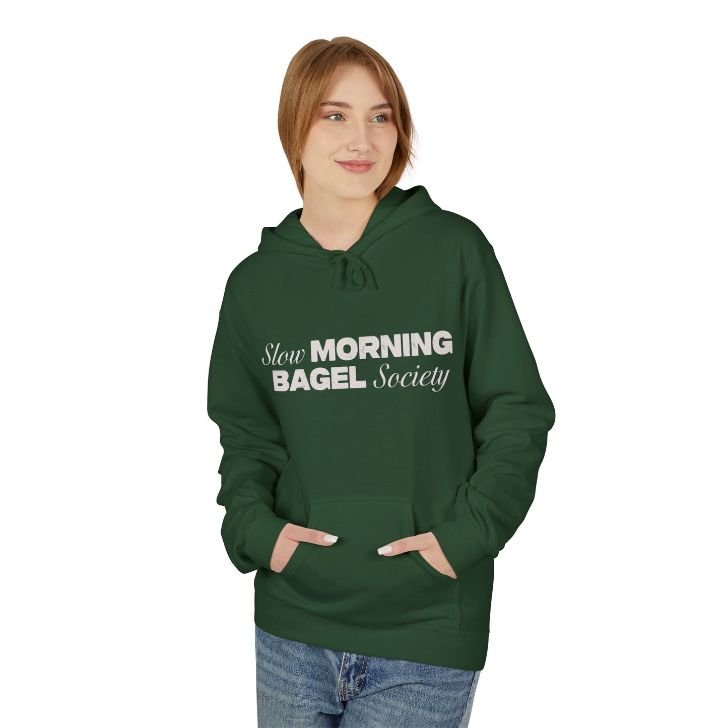 Cozy Morning Bagel Hoodie, Softstyle Unisex Fleece Sweatshirt, Perfect for Brunch Lovers, Gift for Foodies, Casual Wear for Relaxing