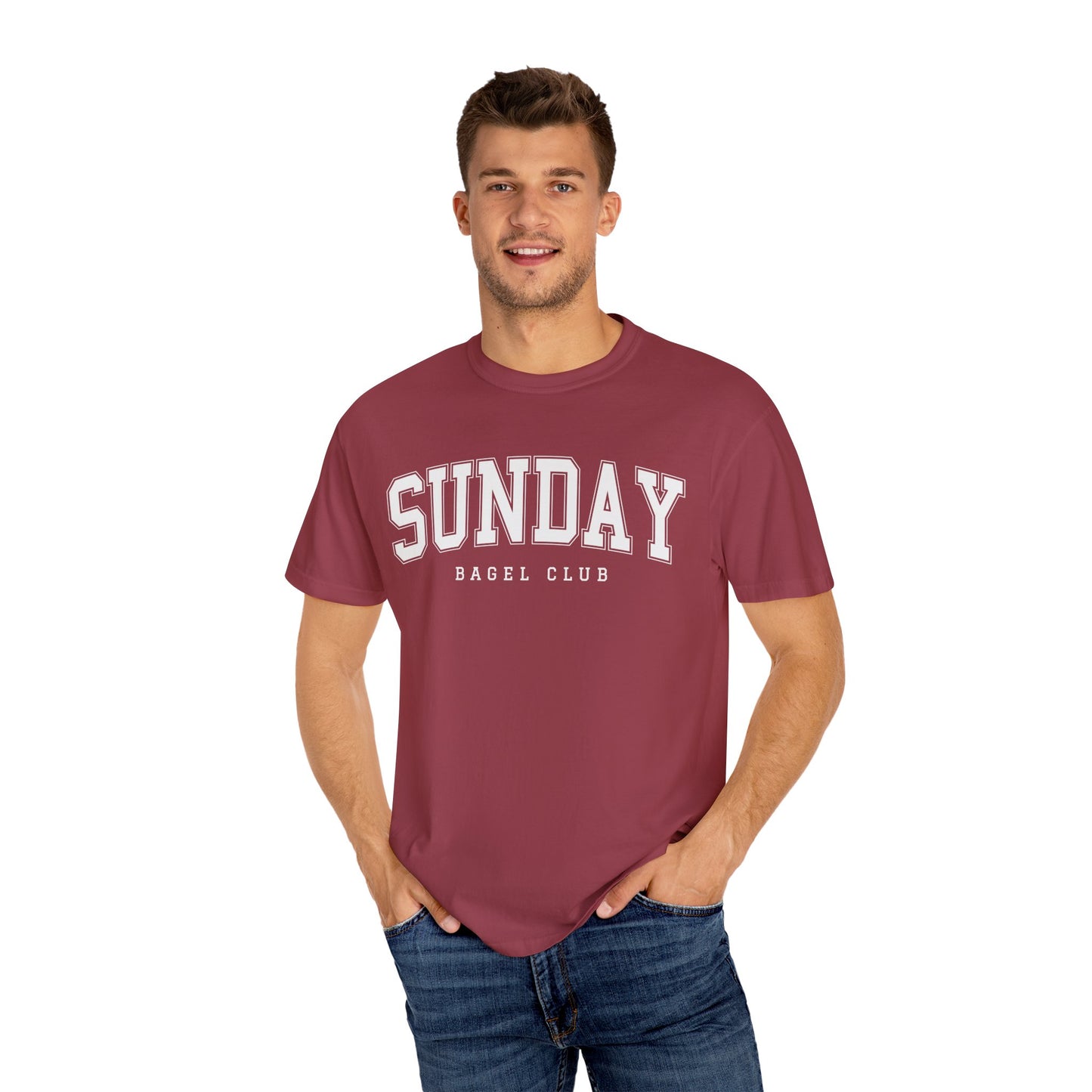 Sunday Bagel Club Collegiate Unisex Garment-Dyed T-shirt