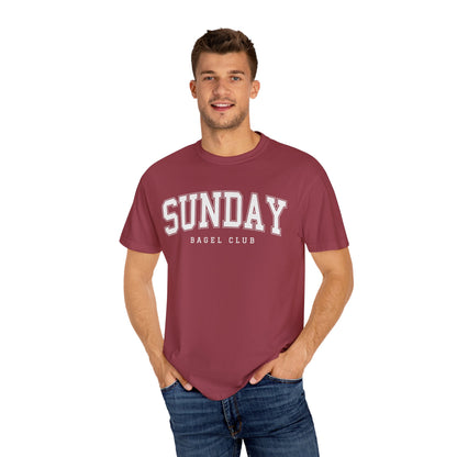 Sunday Bagel Club Collegiate Unisex Garment-Dyed T-shirt