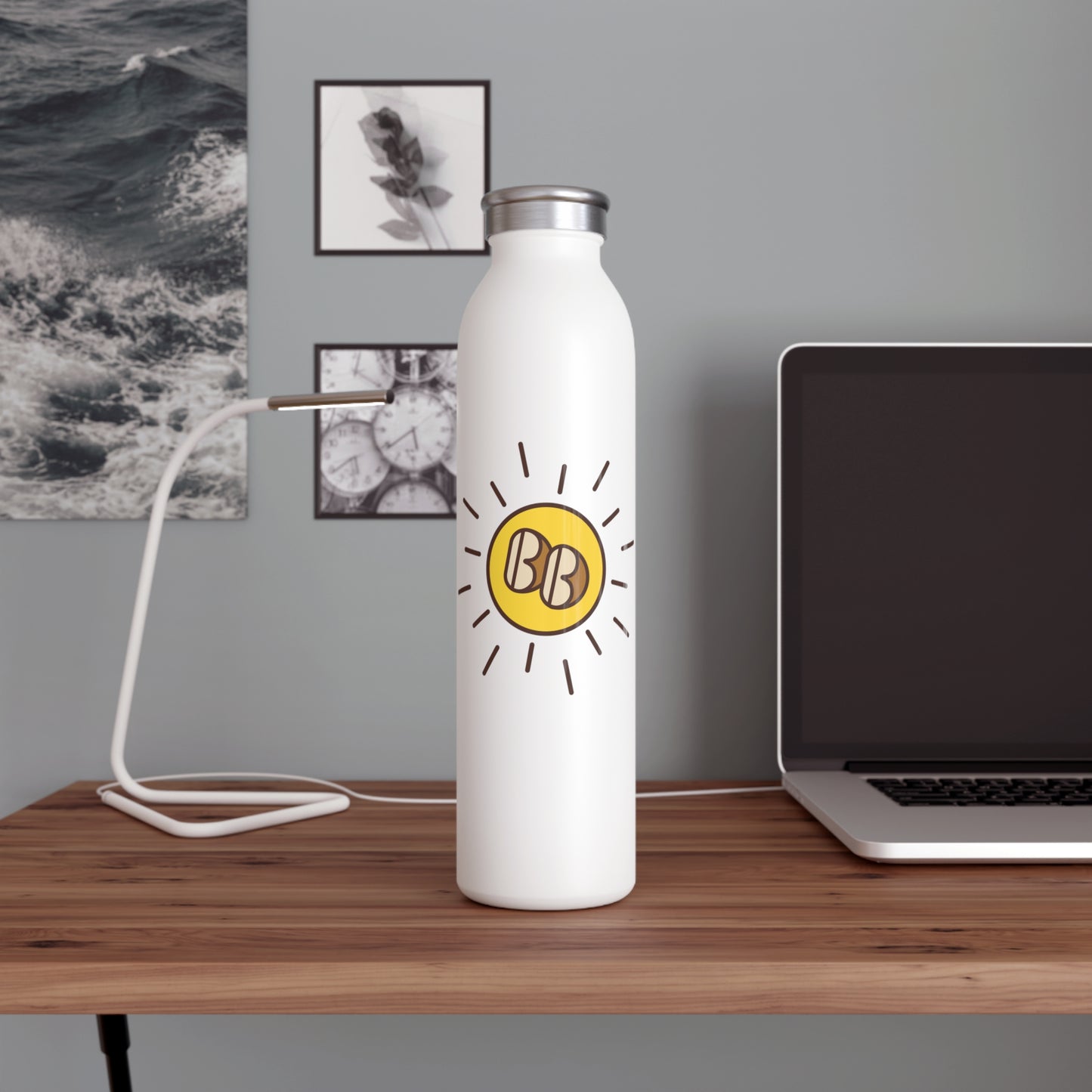 Sunny Vibes Slim Water Bottle – Eco-Friendly, Perfect for Fitness, Travel, Gifts, and Everyday Hydration