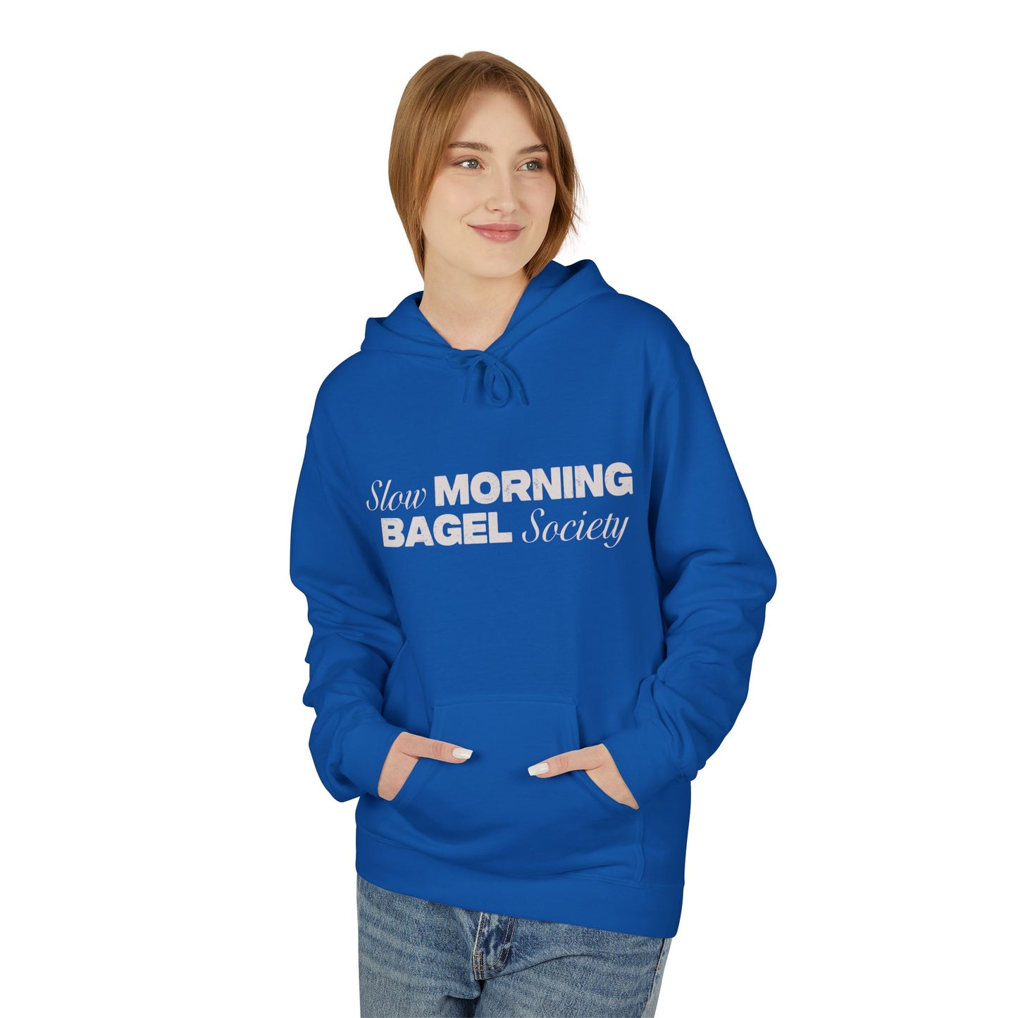 Cozy Morning Bagel Hoodie, Softstyle Unisex Fleece Sweatshirt, Perfect for Brunch Lovers, Gift for Foodies, Casual Wear for Relaxing