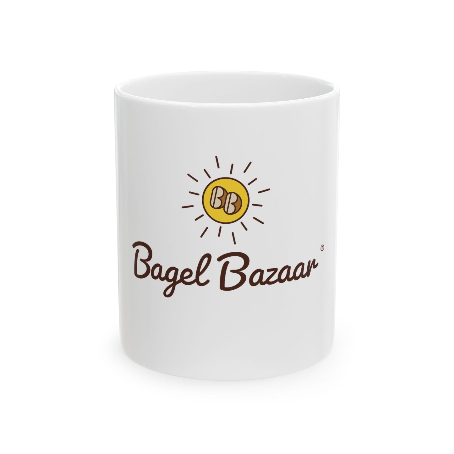 Custom Bagel Bazaar Ceramic Mug | Coffee Lover Gift | Funny Kitchen Decor | Personalized Mug | Perfect for Birthdays