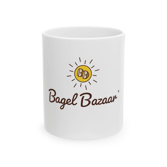 Custom Bagel Bazaar Ceramic Mug | Coffee Lover Gift | Funny Kitchen Decor | Personalized Mug | Perfect for Birthdays