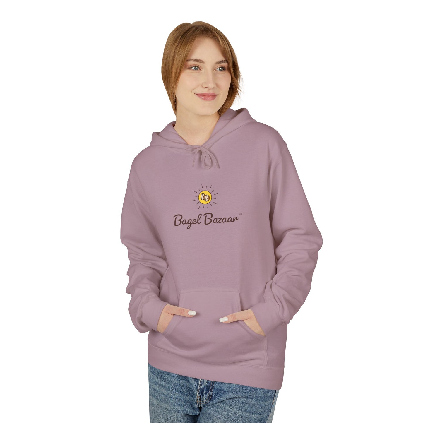 Bagel Bazaar Fleece Hoodie - Cozy Apparel, Perfect for Food Lovers, Birthdays, Casual Outings, Holiday Gifts, Comfortable Layering