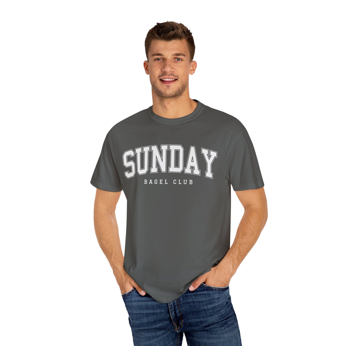 Sunday Bagel Club Collegiate Unisex Garment-Dyed T-shirt