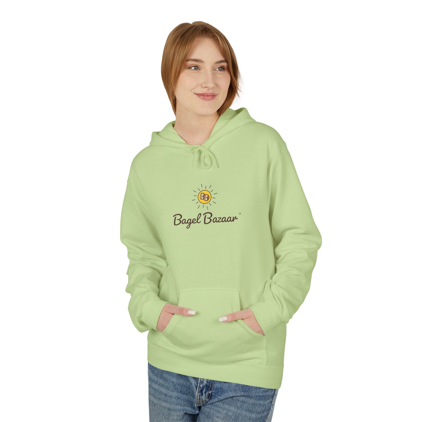Bagel Bazaar Fleece Hoodie - Cozy Apparel, Perfect for Food Lovers, Birthdays, Casual Outings, Holiday Gifts, Comfortable Layering