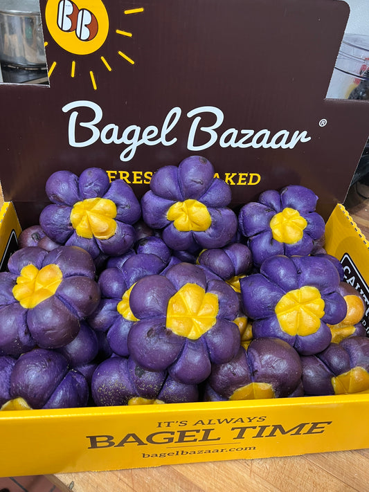 Blueberry Violet Bagels (One Dozen)